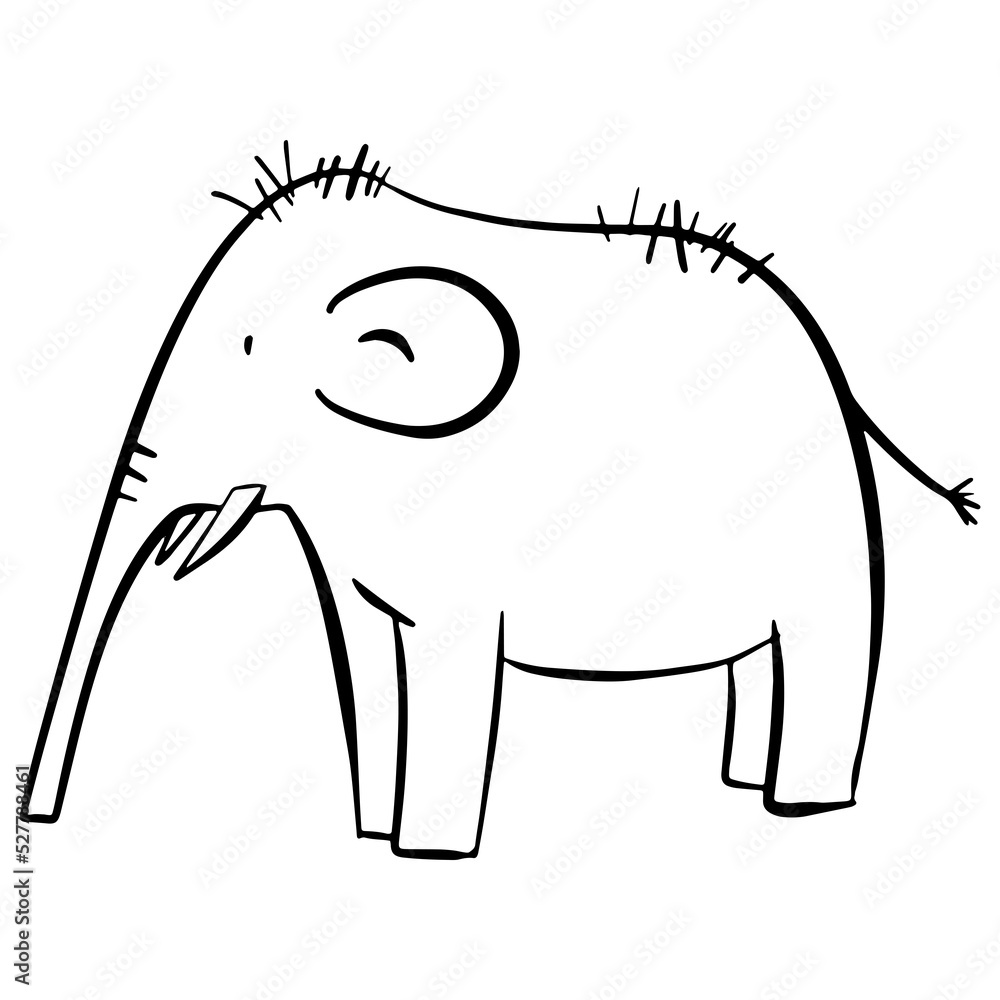 Obraz premium Mammoth in the style of doodles