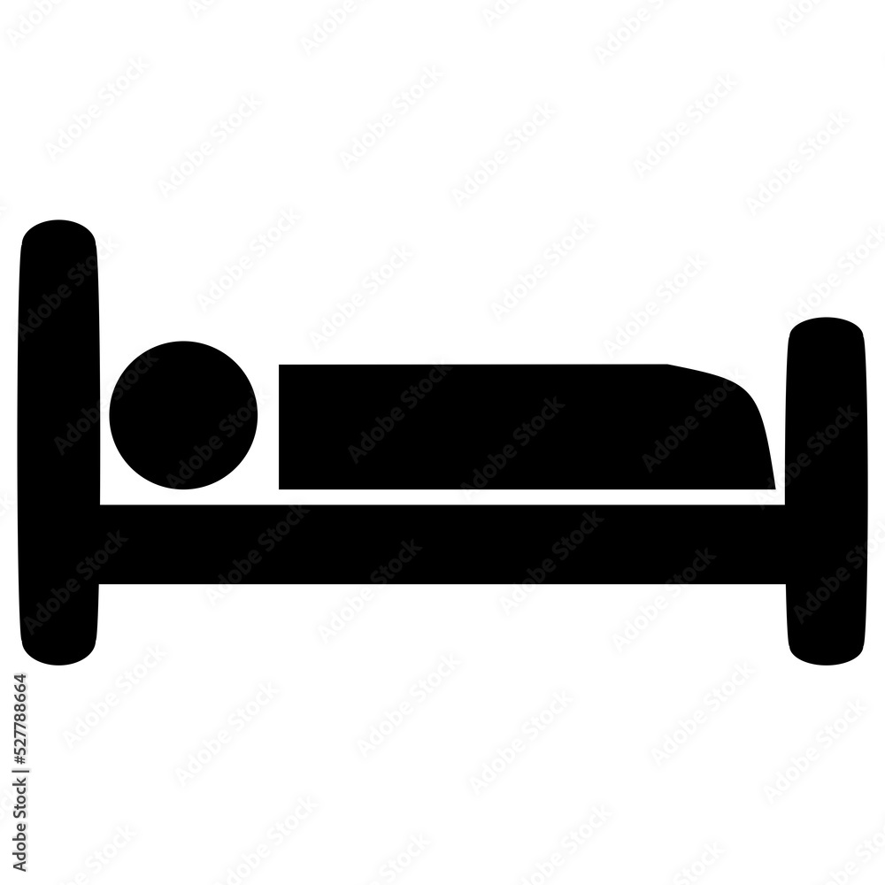 Bett Icon in schwarz als Symbol für Hotel oder Übernachtung Bett Icon in schwarz als Symbol für Hotel oder Übernachtung