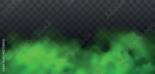 Vector green poisonous mist illustration on dark background