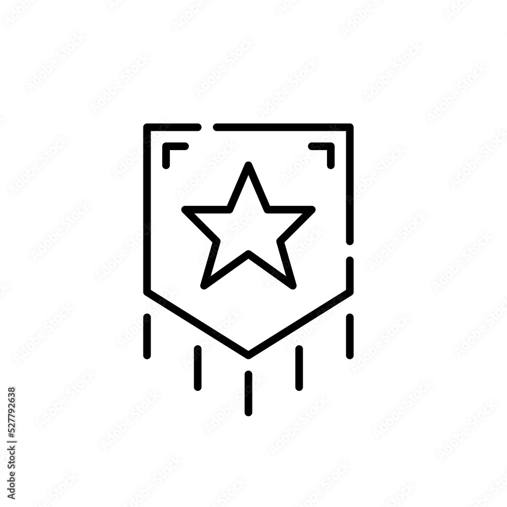 Banner with star. Pixel perfect, editable stroke line icon Banner with star. Pixel perfect, editable stroke line icon