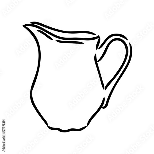 Creamer jug hand drawn vector illustration isolated on white background