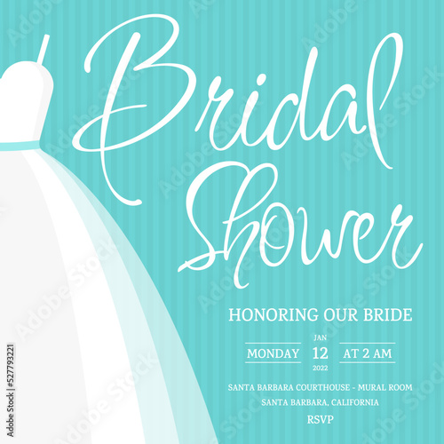 Wedding dress. White dress on a pink background. Bridal Shower. Bachelorette party invitation. 