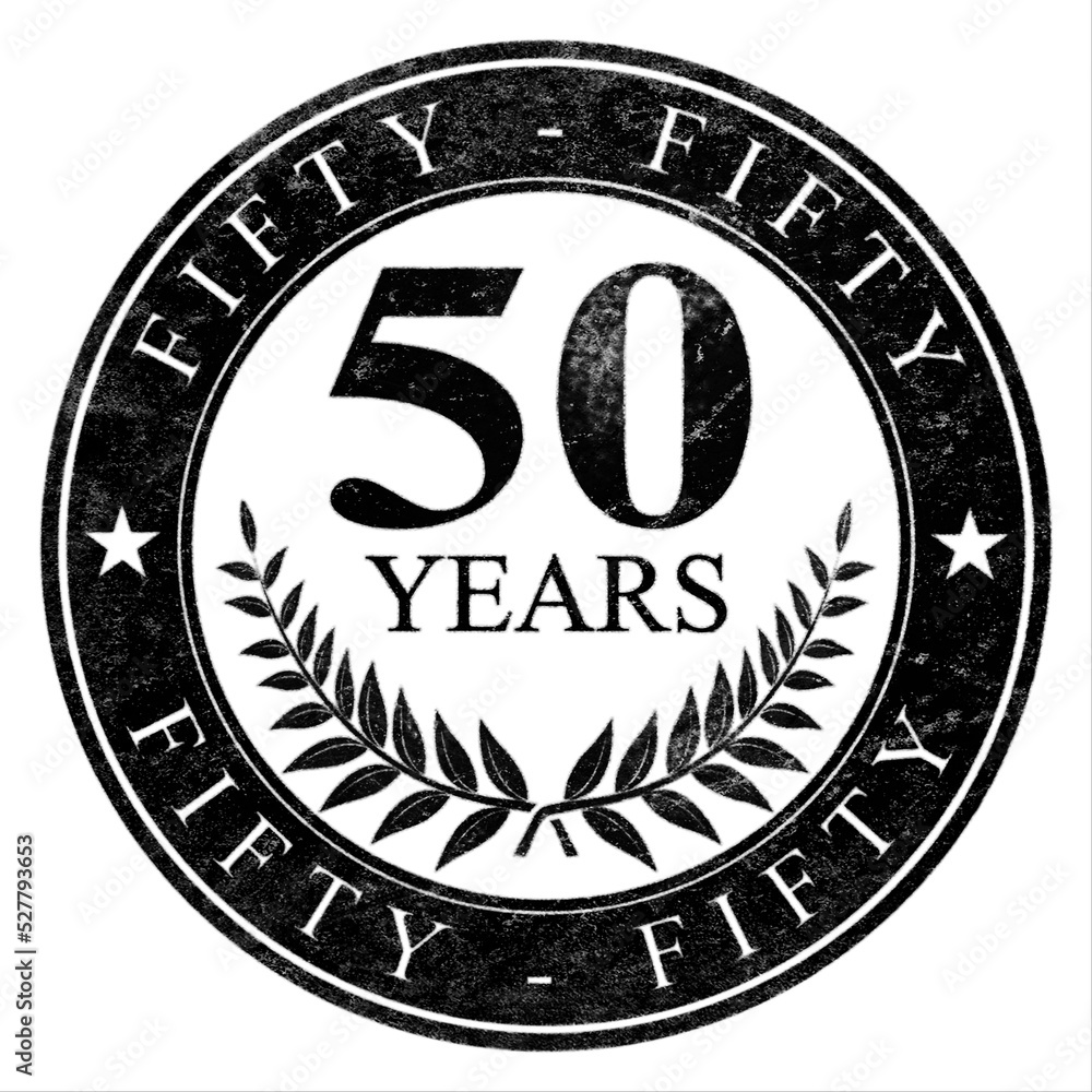 50 years stamp shape isolated over transparent backgound. 50 years stamp shape isolated over transparent backgound.