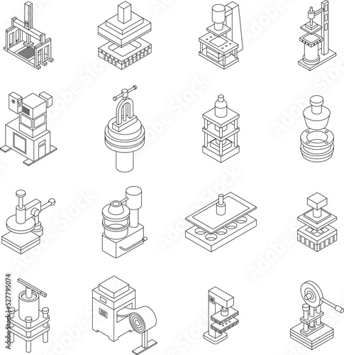 Press outline thin lne isolated on white