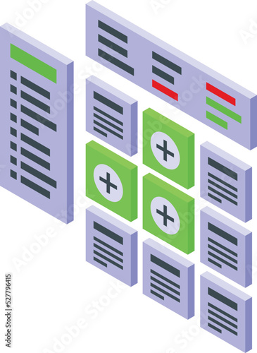 Content plan icon isometric vector. Social media. Service market photo