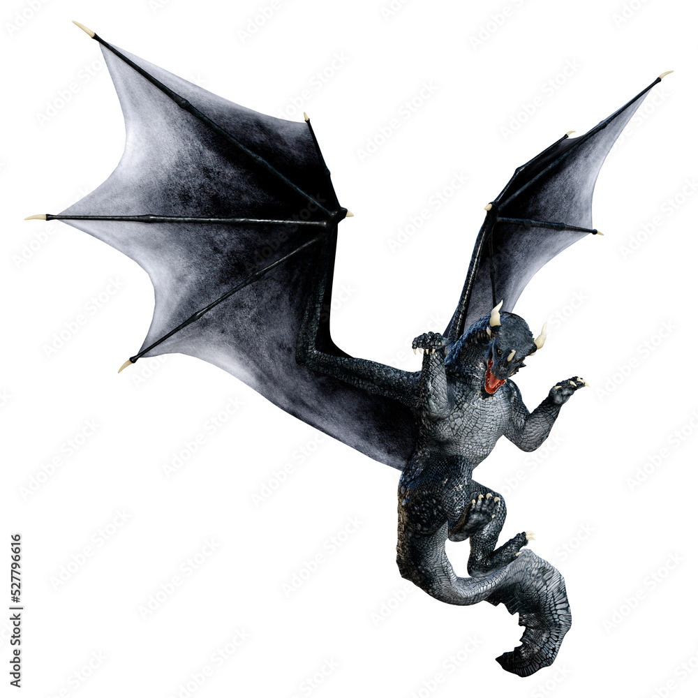 Fototapeta premium 3D Rendering Fairy Tale Dragon on White