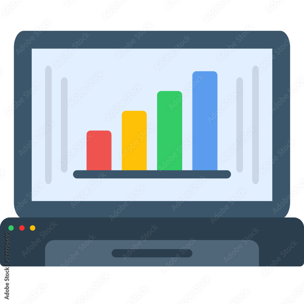 Online Bar Chart Icon Online Bar Chart Icon
