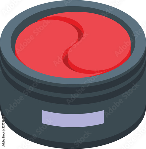 Eye patches jar icon isometric vector. Gel mask. Spa care