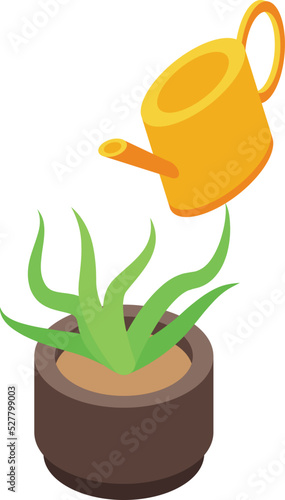 Water plant pot icon isometric vector. Vacuum cleaner. Work maid