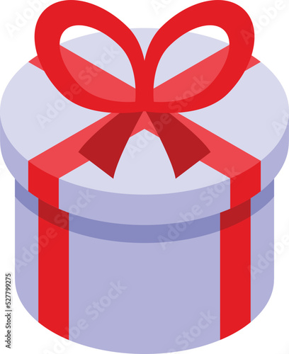 Gift box icon isometric vector. Wheel reward. Pull winner