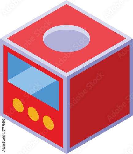 Lucky box icon isometric vector. Money game. Social earn
