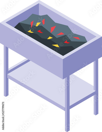 Fire coal bbq icon isometric vector. Meat master. Food master