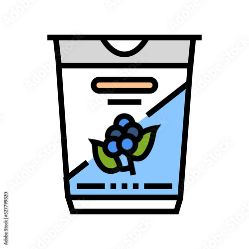 yogurt blueberry color icon vector. yogurt blueberry sign. isolated symbol illustration
