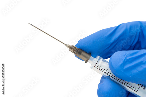 Impfung mit Spritze in der Hand photo