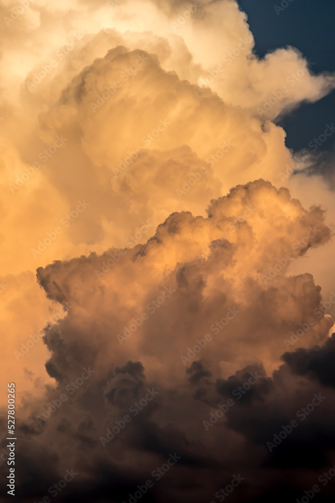 Clouds at sunset, amazing sky, nature background