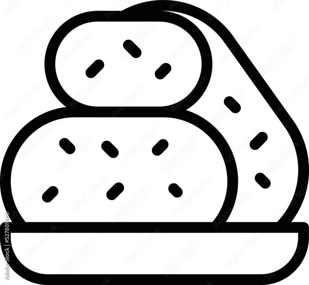 Obraz premium Pork croquette icon outline vector. Dutch potato. Tempura meat