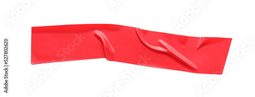 Принти на полотні Piece of red insulating tape isolated on white, top view