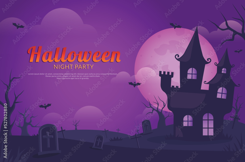 Halloween social media poster, dracula castle