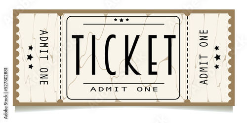 Ticket template Vector illustration Design element Isolated on white background