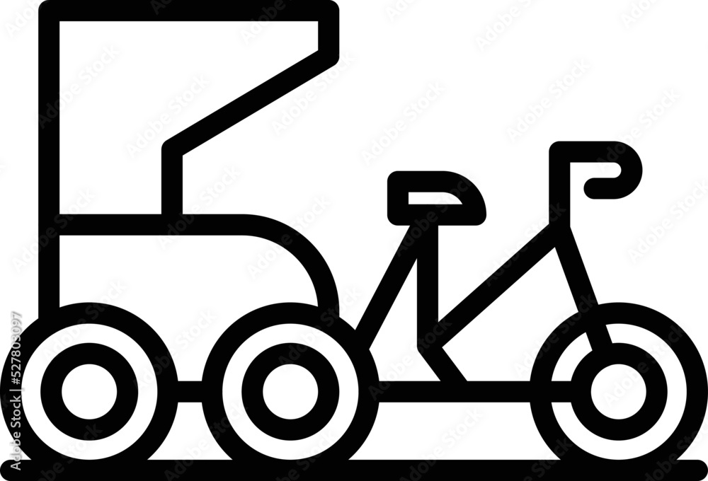 Indonesia trishaw icon outline vector. Old bike. Asian car Indonesia trishaw icon outline vector. Old bike. Asian car