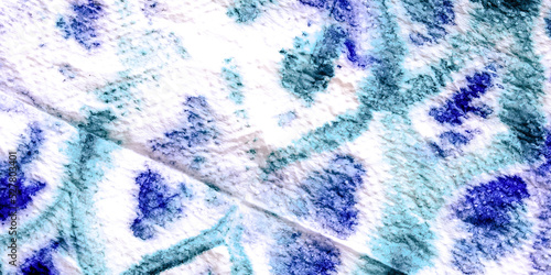 Foto White Watercolor Dyed Silk. Tie Dye Elements.