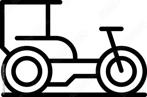 Tricycle icon outline vector. Old bike. Rickshaw tuk