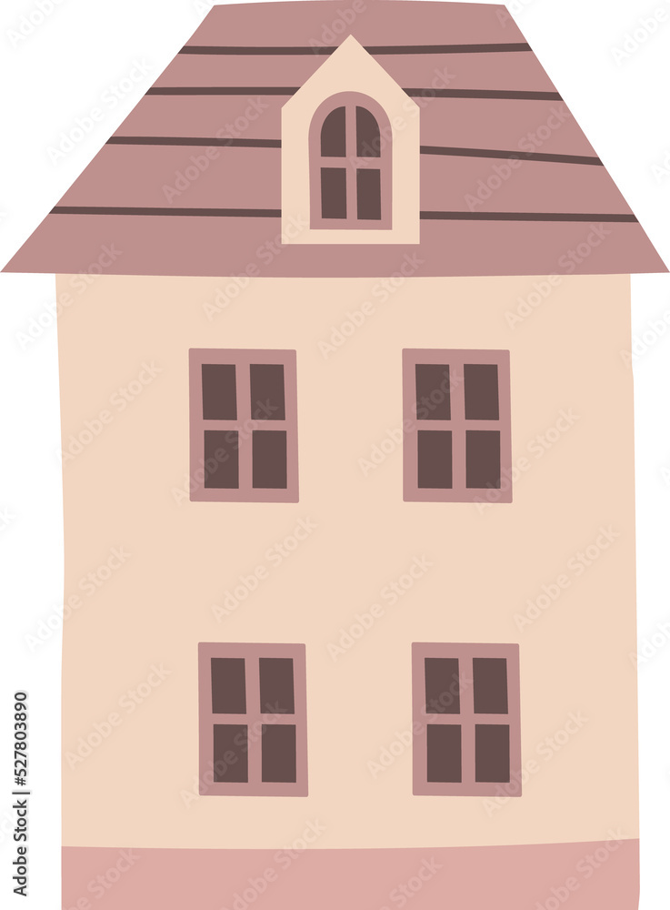 Cute house hand drawn illustration for map creating. Cute home. Flat design. Cute house hand drawn illustration for map creating. Cute home. Flat design.