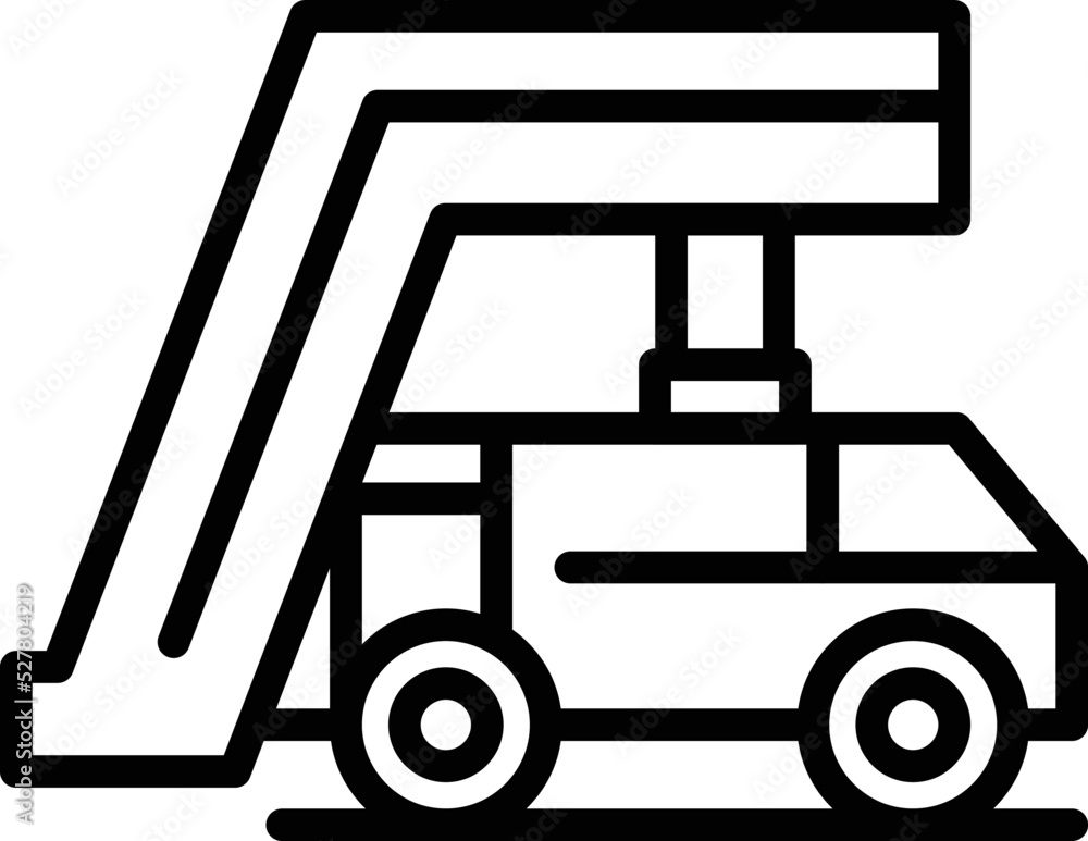 Airplane stairs transport icon outline vector. Tourism flight. Service travel Airplane stairs transport icon outline vector. Tourism flight. Service travel