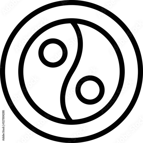 Yin yang icon outline vector. Food diet. Organic nutrition