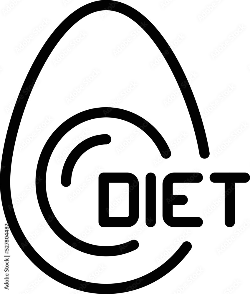 Boiled egg diet icon outline vector. Natural eating. Organic meal Boiled egg diet icon outline vector. Natural eating. Organic meal