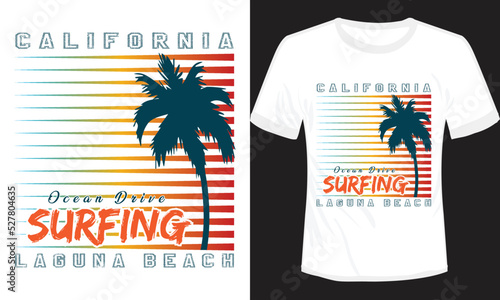 California Surfing Laguna Beach T-shirt Design