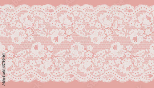 Wide Wave Trim Lace. Scallop Lace Trim with flower.