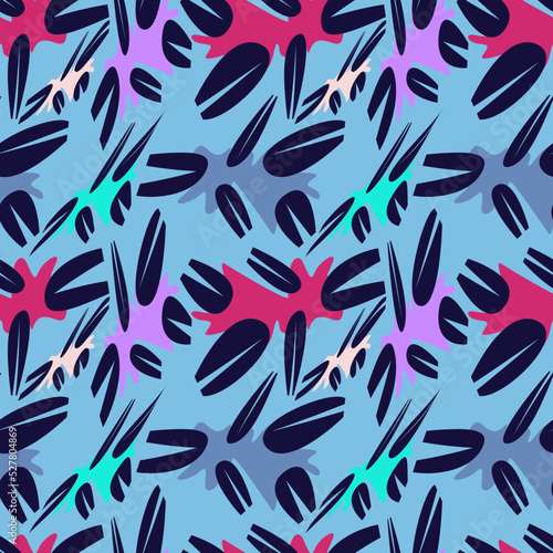 Seamless vector pattern with hand draen absctract chaotic shapes