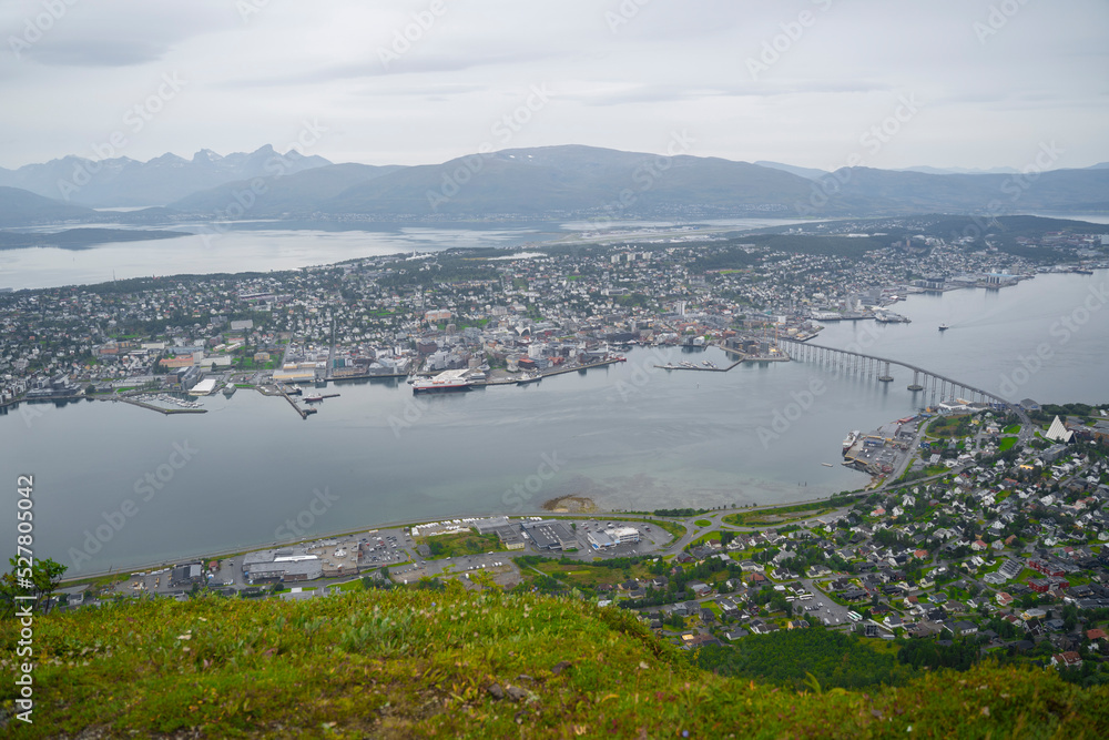panoramical view of the city of Tromso in northern Norway