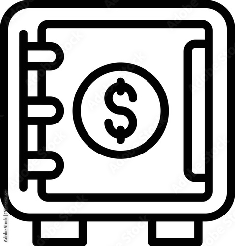 Money safe icon outline vector. Business incubator. Idea startup