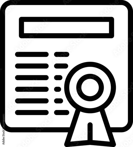 Finance diploma icon outline vector. Startup idea. People progress