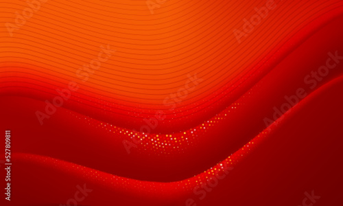 Abstract curve overlapping on red background