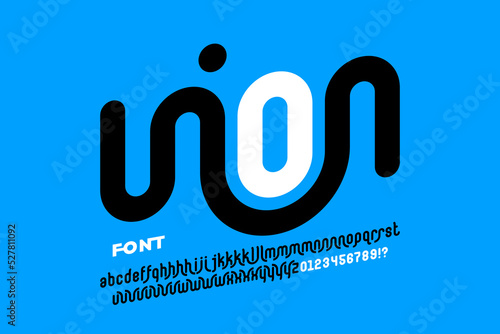 Linked letters font design, union alphabet letters and numbers vector illustration photo