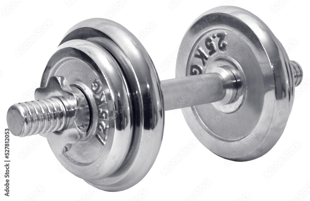 Naklejka premium Chromed dumbbell