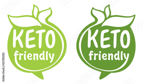 Keto friendly green sticker with leaf