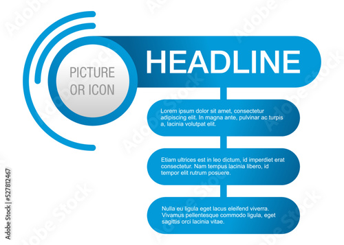 3steps infographic with main headline 