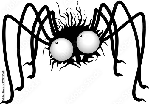 Spider Funny Big eyed Halloween Character isolated element on transparent background