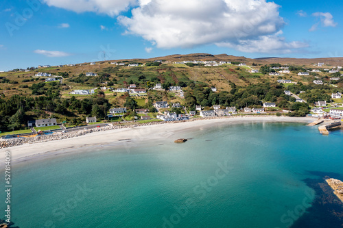 Aerial view of Leabgarrow on Arranmore Island in County Donegal, Republic of Ireland