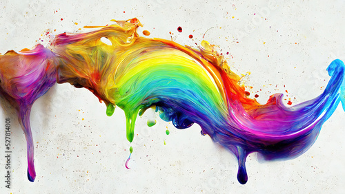 Obraz na plátně Abstract rainbow color paint splash background as LGBTQI+ concept