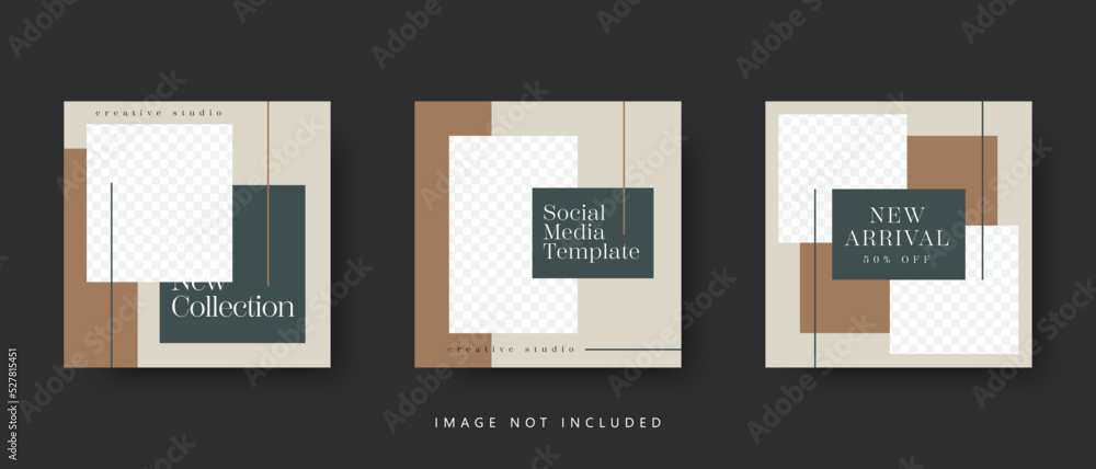 Naklejka premium Social media template. Trendy editable social media post template. Social media square banner template for business promotion