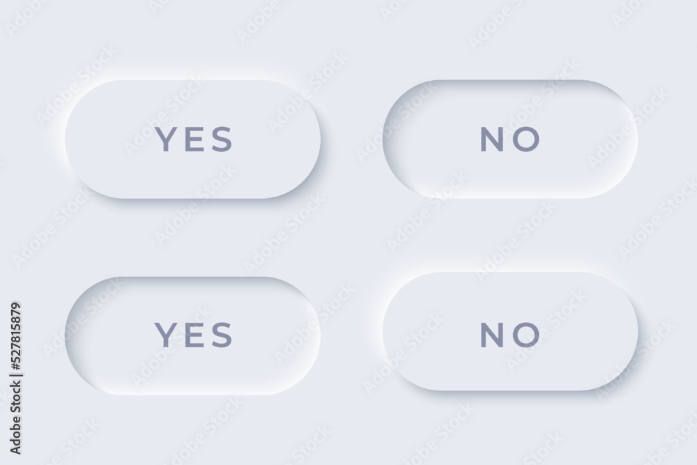 Neumorphism button design set. Toggle switcher vector illustration. Neumorphism button design set. Toggle switcher vector illustration.