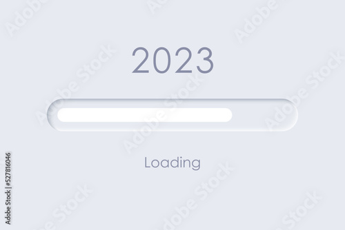 2023 Year loading screen. Neumorphic minimal design.