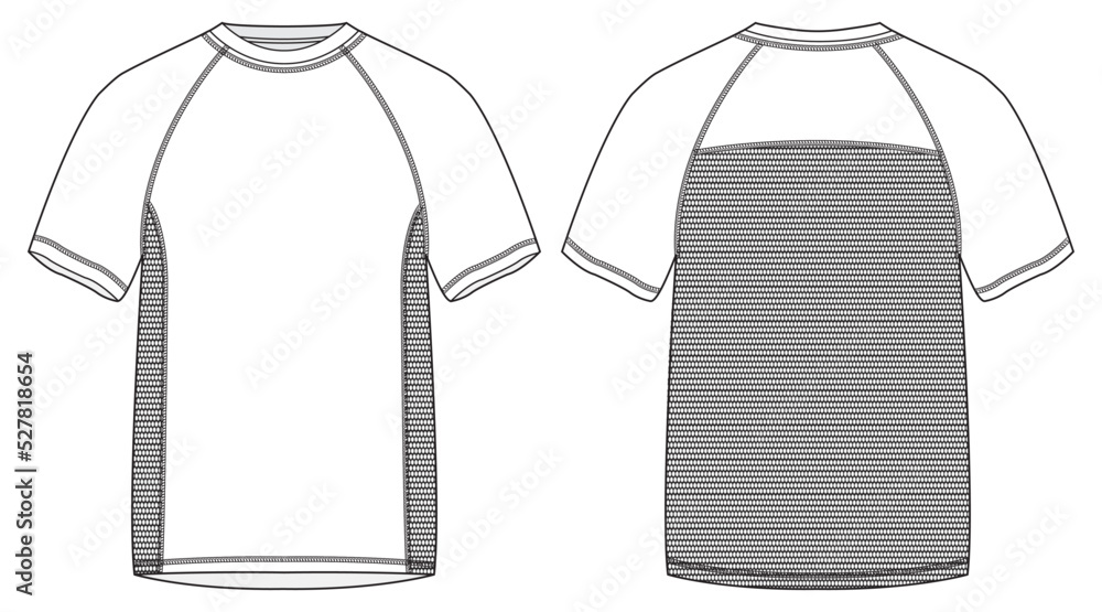 Short sleeve Raglan T shirt technical fashion flat sketch vector  Illustration template 9649869 Vector Art at Vecteezy