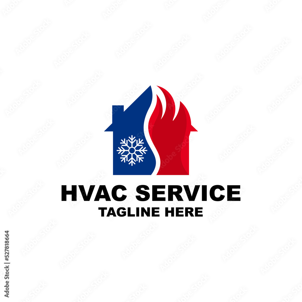 hvac service logo template design Stock Vector Adobe Stock