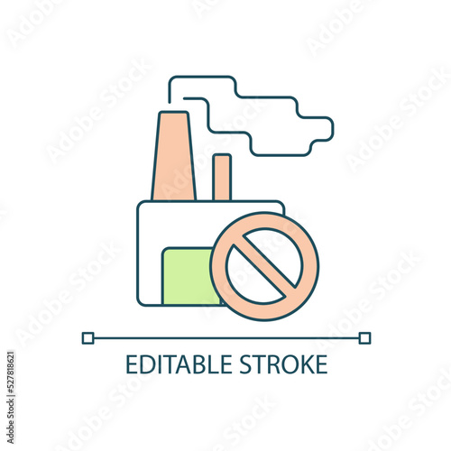 Industrial hazard prevention RGB color icon. Eliminating toxic and hazardous wastes. Impact on environment. Isolated vector illustration. Simple filled line drawing. Editable stroke. Arial font used